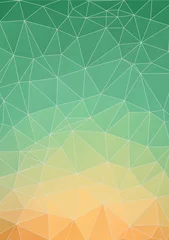 Poster Im Rahmen Abstract Yellow Green polygonal background  © igor_shmel