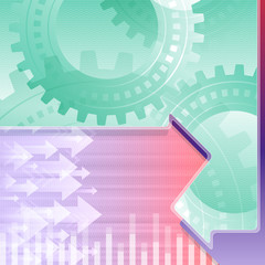 Arrows Left Right Gears Teamwork Background Green