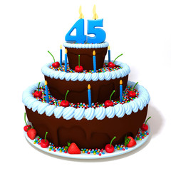 Birthday cake with number forty five