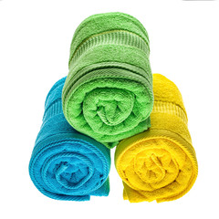 Towels pile isolated