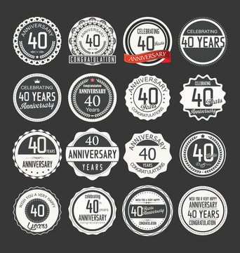 anniversary retro badge collection