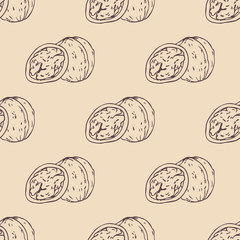 Outline walnut seamless pattern