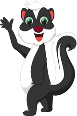 cute skunk cartoon waving