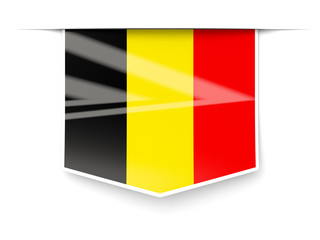 Square label with flag of belgium