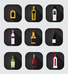 Modern Flat Dink Icon Set for Web and Mobile Application in Styl