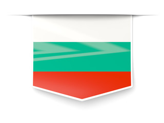 Square label with flag of bulgaria