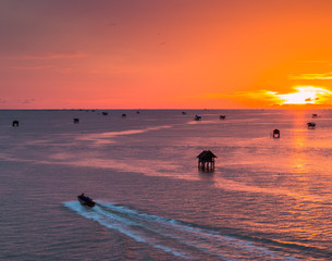 Sea in the sunset, Gulf of Thailand