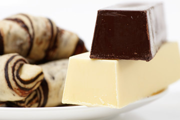 White and dark chocolate c