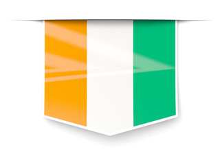 Obraz premium Square label with flag of cote d Ivoire