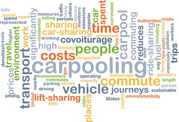 carpooling wordcloud concept illustration