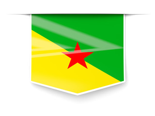 Square label with flag of french guiana