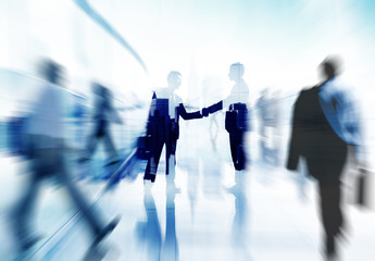 Obraz na płótnie Canvas Handshake Partnership Agreement Business People Corporate City C