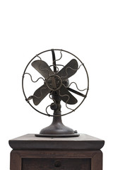 Obraz premium vintage black electric fan on white background