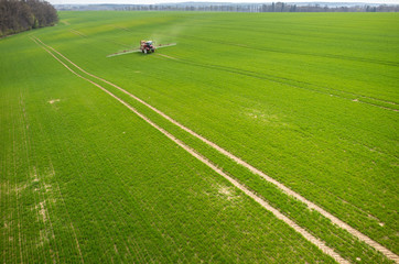 Aerial view of the tractor