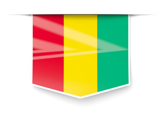 Square label with flag of guinea