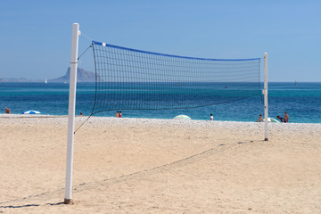 volleyball net on the beach