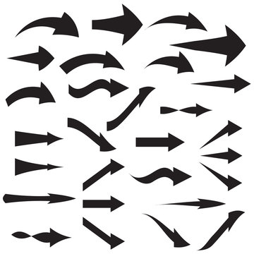 Set of curved arrow icons Vector illustration