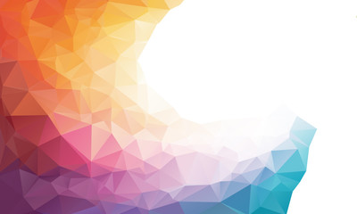 Colorful rainbow polygon background or vector frame