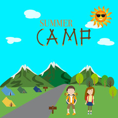 Fototapeta premium Children in the summer camp 