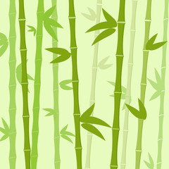 Green Bamboo Tree Leaves Background Flat Vector
