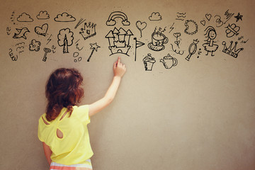 Photo of cute kid imagine princess or fairytale fantasy
