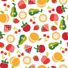 Fruit background in Flat