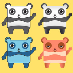 Squrae panda cartoon character