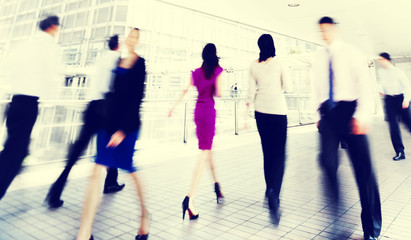 Obraz premium Business People Walking Commuter Travel Motion City Concept