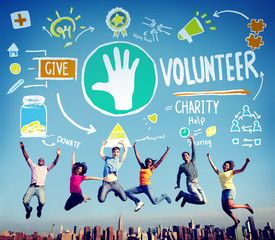 Volunteer Charity Help Sharing Giving Donate Assisting Concept
