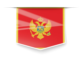 Square label with flag of montenegro