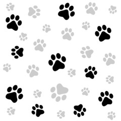 Paw print seamless pattern