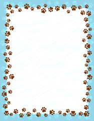 Paw prints border