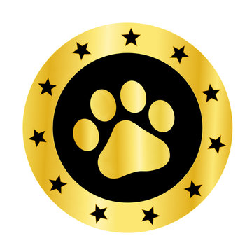 Gold Paw Print Logo