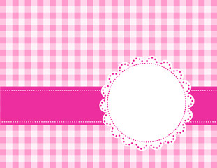 Gingham pattern with lace frame