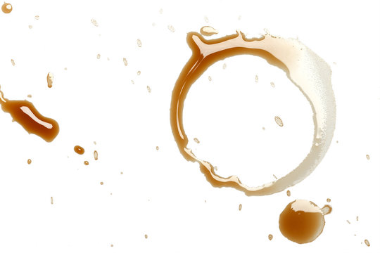 Coffee Spill Stain Accident White Background