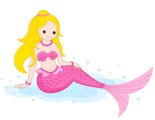 Mermaid isolated on white