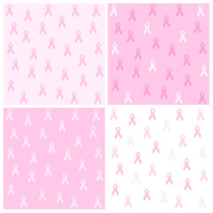 Pink ribbon seamless pattern