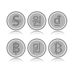 Set of foreign coins
