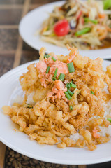 fried crispy beaten egg omelette