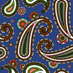 Traditional asian paisle seamless pattern