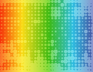 Abstract rainbow color halftone dot background