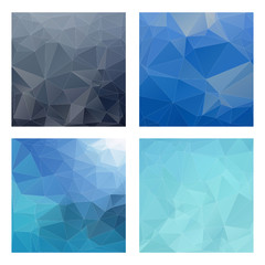 Four frames with sea colors set isolated in a white background.