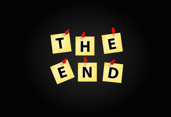The End Screen Design Template Vector Illustration