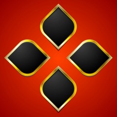 Abstract golden rhombuses. Vector infographic background