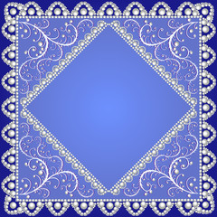 background with lace ornamented with pearls