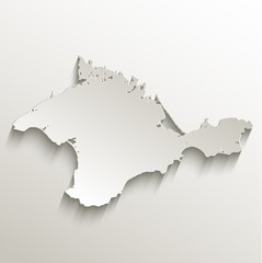 Crimea map card paper 3D natural vector
