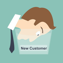 businessman looking for new customer