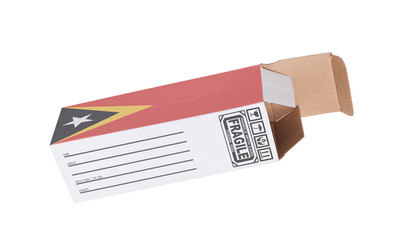 Concept of export - Product of East Timor