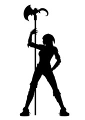 Naklejka premium Executioner woman striptease silhouette
