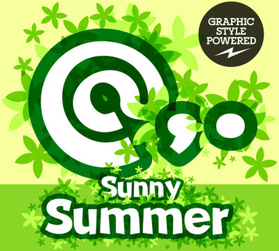 Fresh green summer alphabet. Symbols